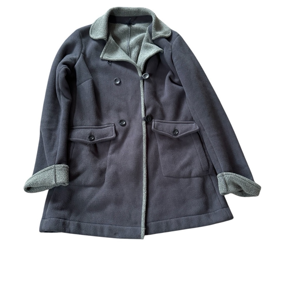 LANDS' END Coat Size Small 6-8 Slate Gray PEACOAT WOMEN'S Mid Length Jacket